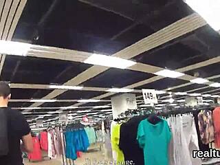Perfect czech sweetie is teased in supermarket, then fucked in pov.