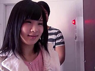 Petite japanese teen talks to old guy in public toilet