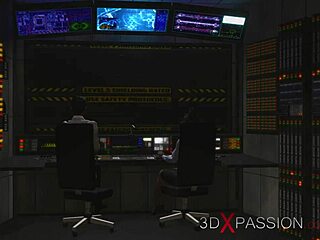 big tits girl gets banged hard by shemale android in lab