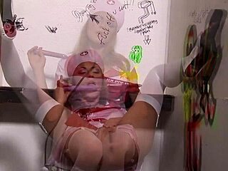 Nurse goes wild at gloryhole with dripping wet action!