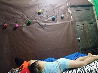 the ghost says, 'i'm gonna fuck you both in this bed haunted by aliens' in this exclusive home video