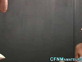 glam cfnm amateur babe jerks in high heels for stunning handjob scene