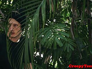 Bondage Teen Roughfucked Outdoors By Stalker!