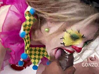 Ella Nova in wild 10on1 clown gangbang—insane!