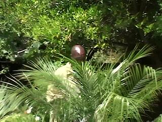 Outdoor sex for two girls and a guy