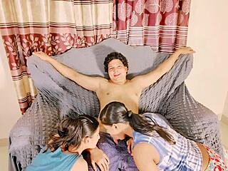 Uttaran20 Presents Surprising FFM Threesome With Skinny Girl Bent Over, Riding, And Deepthroat