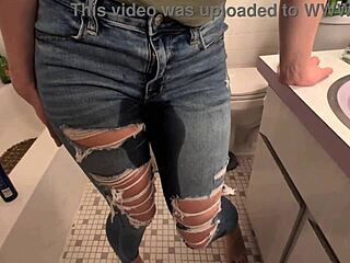 Watch This Slut's Desperate Pee and Golden Shower!