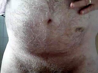 Rustyas1 - happy hairy belly guy jerking his cock of course