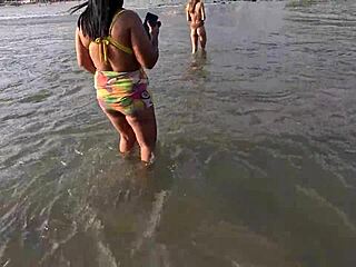 Priscila And Nicoly Have Quickie Public Sex On Beach