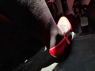 Lady went to work, pumping pedals in high heels as usual