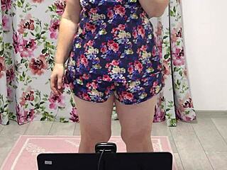 juicy pawg in different panties shakes near the webcam, chubby milf shows off her figure home fetish