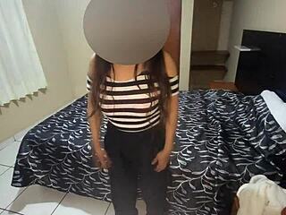 Aida shows squirt and anal creampie in casting