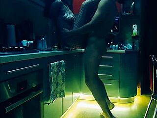 Beautiful slender wife in erotic bodysuit, hard fucked