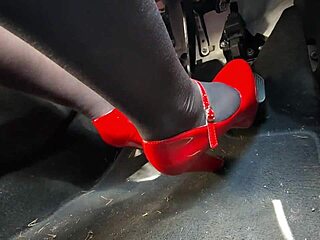 Lady went to work, pumping pedals in high heels as usual