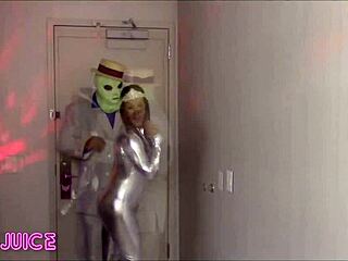 Disco dancing black alien meets fitness girl nicci taylor