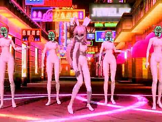 hatsune miku and megurine luka perform world end dancehall