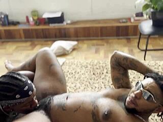 Basketball player fucks transsexual with big black cock!