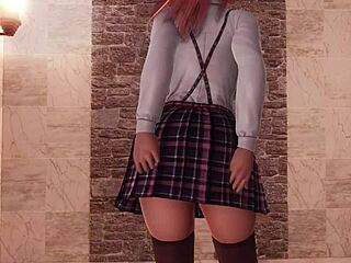 Honoka from Doa5 in gravure studio, bathing in skirt and shower with big tits close up. 😊