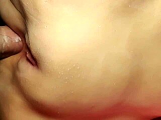 shes got a nice fat shaved pussy, close up anal double penetration