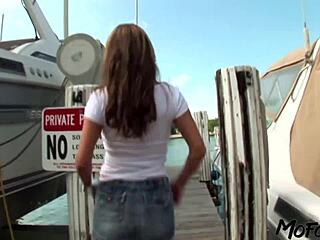 Mofozo Brunette Gets Cum On Big Tits After Rough Blowjob