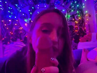 late night laney grey sucks brad newman's huge cock romantically