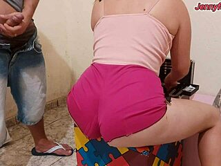 A cheeky stepdaughter shows her ass to her stepfather in this spicy pic