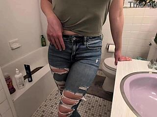 Watch This Slut's Desperate Pee and Golden Shower!