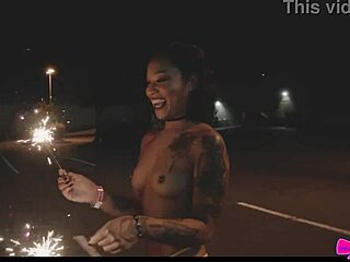 Neighbors caught stunning topless sparks in honey gold