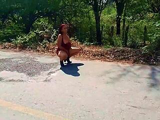 Cancun MILF flashes neighbors, showcasing natural assets