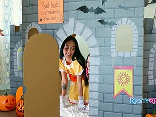 Teen Girls Teach Him About Halloween Fun