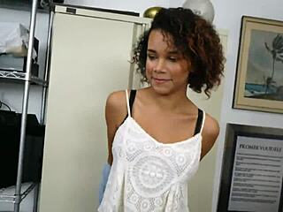 hey, brunette with afro gets subdued by horny casting director 😈