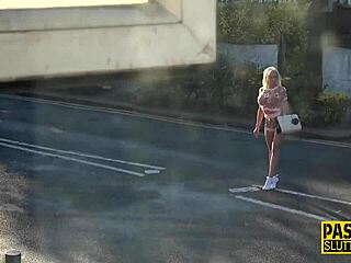 Submissive woman with fake big tits gets titty fucked and anally pounded by maledom in hardcore scene