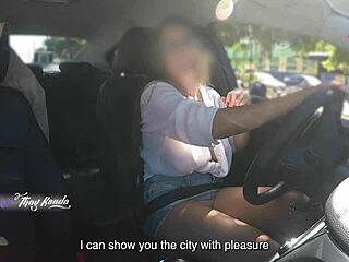 Hot wife Thay Ksada flashes in car for stranger, lets him grope her. Subtitled in English for all to enjoy.