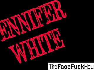 Jennifer White Receives Rough Face Fucking And Cumshot