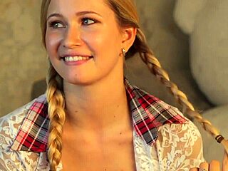 pretty woman selects dildo for her pussy