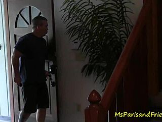 Paris helps her bi-curious husband with roleplay and strapon fun