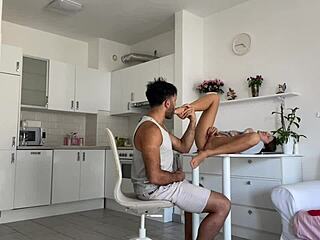 Hardcore fucking with straight and kinky guy in behind the scene