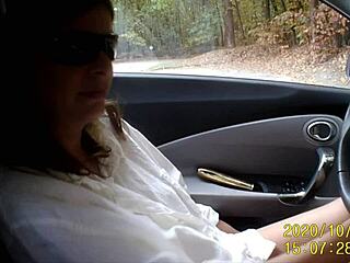 im masturbating with my dildo naked in my car