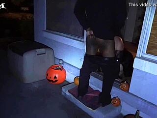 I dressed as a vampire and kissed my partner at the Halloween event.