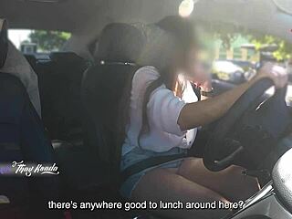 Hot wife Thay Ksada flashes in car for stranger, lets him grope her. Subtitled in English for all to enjoy.