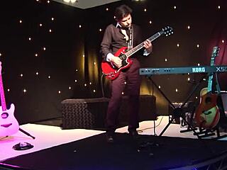Guitarist’s wild party, hot blonde, North American style