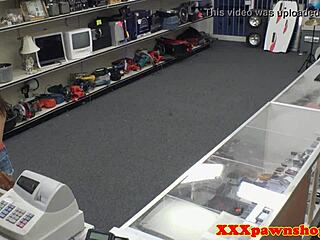 A beautiful pawn shop employee was fucked right in the workplace