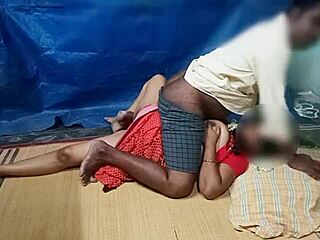 A real couple from an Indian village are having nice sex at home