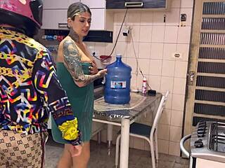 My naughty wife received the water delivery man