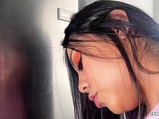 Latina teen gets fucked in hostel kitchen