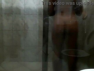 Bathroom sex with big couple, intense and passionate