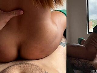 hot girl in green lingerie gets fucked in her ass and vagina - michy perez