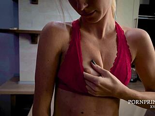 Pov sex with hot blonde in red lingerie, ending in oral creampie?