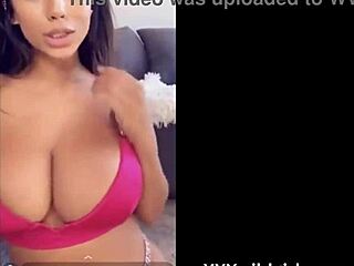 Sexy solo girl shows off her tits and boobs on webcam, teasing with softcore moves.