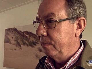 Blonde Beauty Devours Old Man's Load After Tight Action